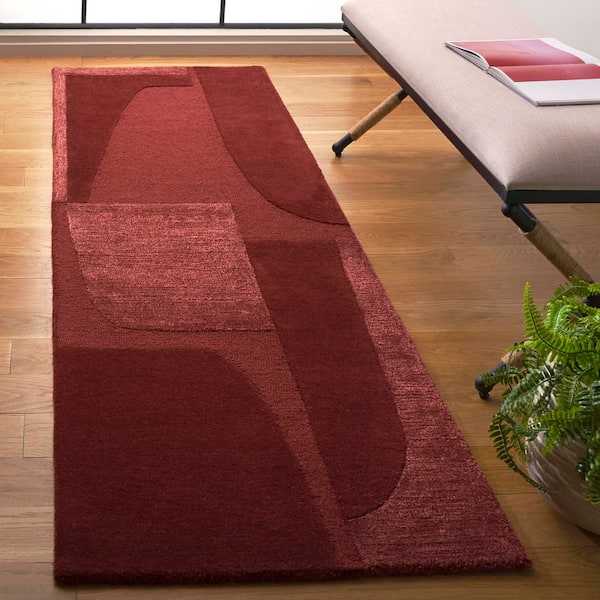 Fifth Avenue 2 ft. x 5 ft. Rust Retro Abstract Runner Rug