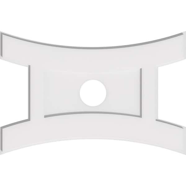 Ekena Millwork 28 in. W x 18-5/8 in. H x 4 in. ID x 1 in. P Haven Architectural Grade PVC Contemporary Ceiling Medallion