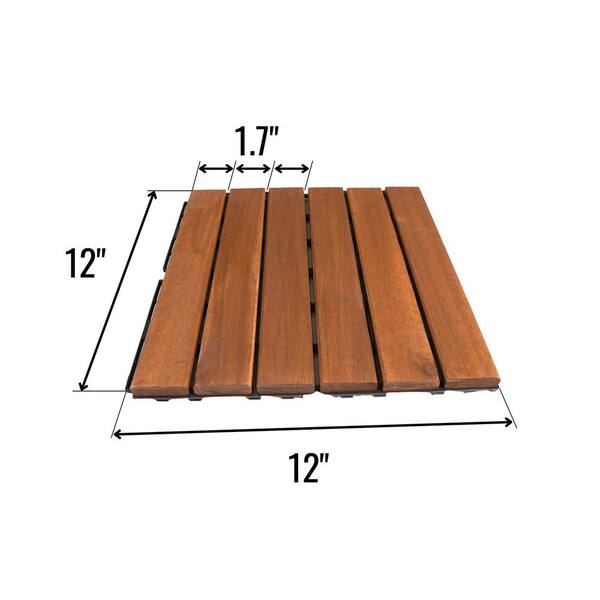 RESISTANT vertical ブラウン Siavonce 30 PCS Interlocking Deck Tiles Striped Pattern