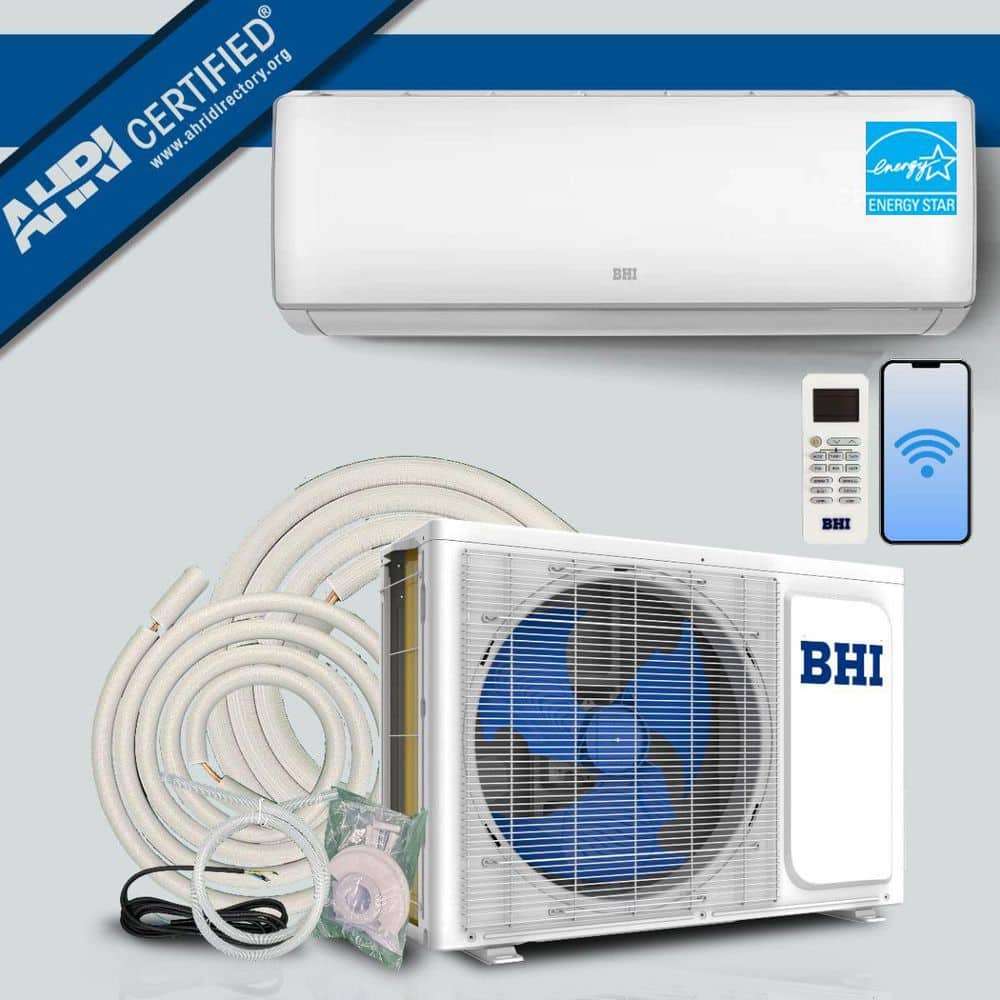 BHI 12000 BTU White Ductless Mini Split Air Conditioner with Heater and Remote