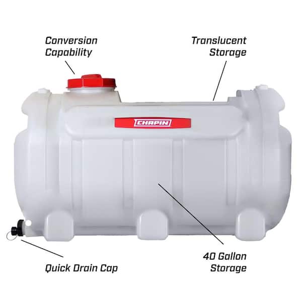 Chapin 98142 Water Storage Tank, 40 Gal., Wide Cap, Drain and