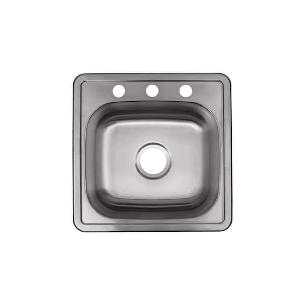 S STRICTLY KITCHEN + BATH Strictly Kitchen and Bath 19 in. Drop-In Single Bowl 20-Gauge Stainless Steel Kitchen Sink