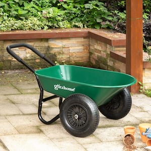 Garden Cart 3 Cu Ft Patented Folding Design Steel Wheelbarrow Rubber Wheel 