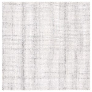 Abstract Ivory/Grey 6 ft. x 6 ft. Abstract Striped Square Area Rug