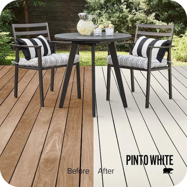 1 gal. #SC-337 Pinto White Solid Color Waterproofing Exterior Wood Stain and Sealer