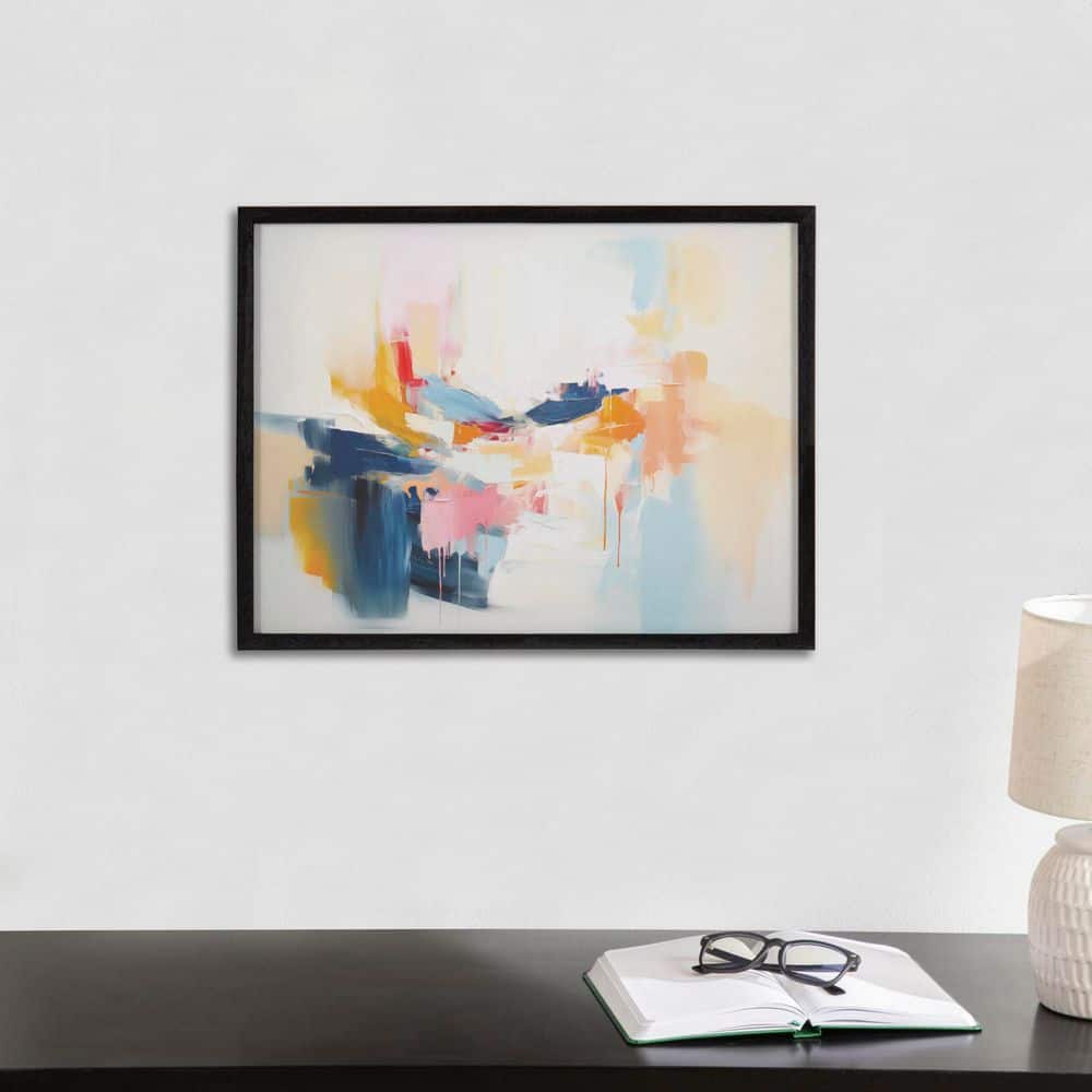 Elegant Coastal Beach Abstract Print in Black Frame, 16 x 12