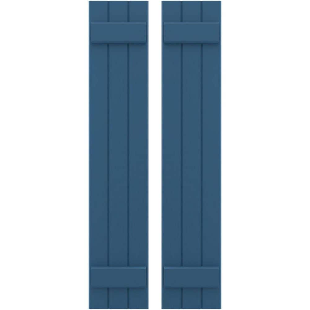 10-1/2 in. W x 41 in. H Americraft 3-Board Exterior Real Wood Joined Board and Batten Shutters in Sojourn Blue price history on PriceWatchPro