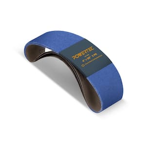 4 in. x 36 in. 100-Grit Metal Grinding Zirconia Sanding Belt, Sandpaper for Belt Sander (3-Pack)
