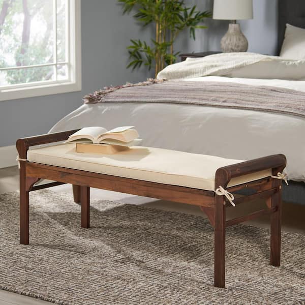 CHRISTOPHER KNIGHT HOME Meares Rich Mahogany Bedroom Bench with Cushion