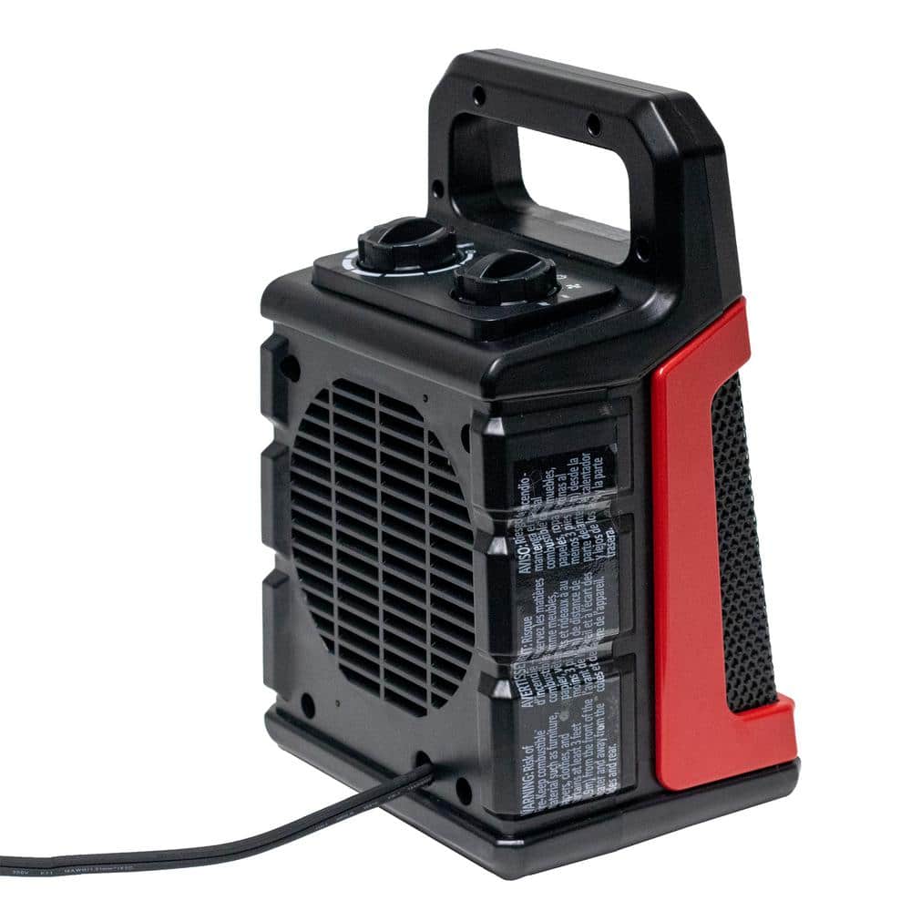 1500W Black and Red Portable Ceramic Electric Heater with Thermostat