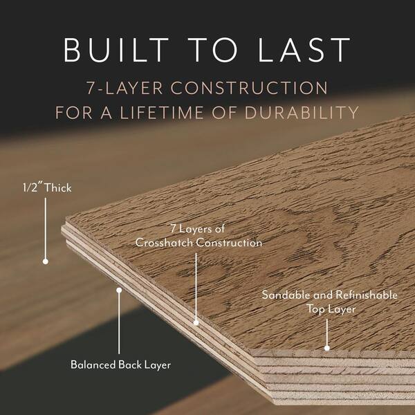 ASPEN FLOORING Crown Hickory 1/2 in. T x 7.5 in. W Tongue and Groove Wire Brushed Engineered Hardwood Flooring (1399.05 sqft/pallet)