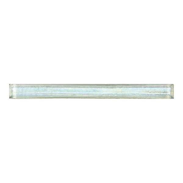 Daltile Cristallo Glass Aquamarine 3/4 in. x 8 in. Glass Pencil Accent Wall Tile