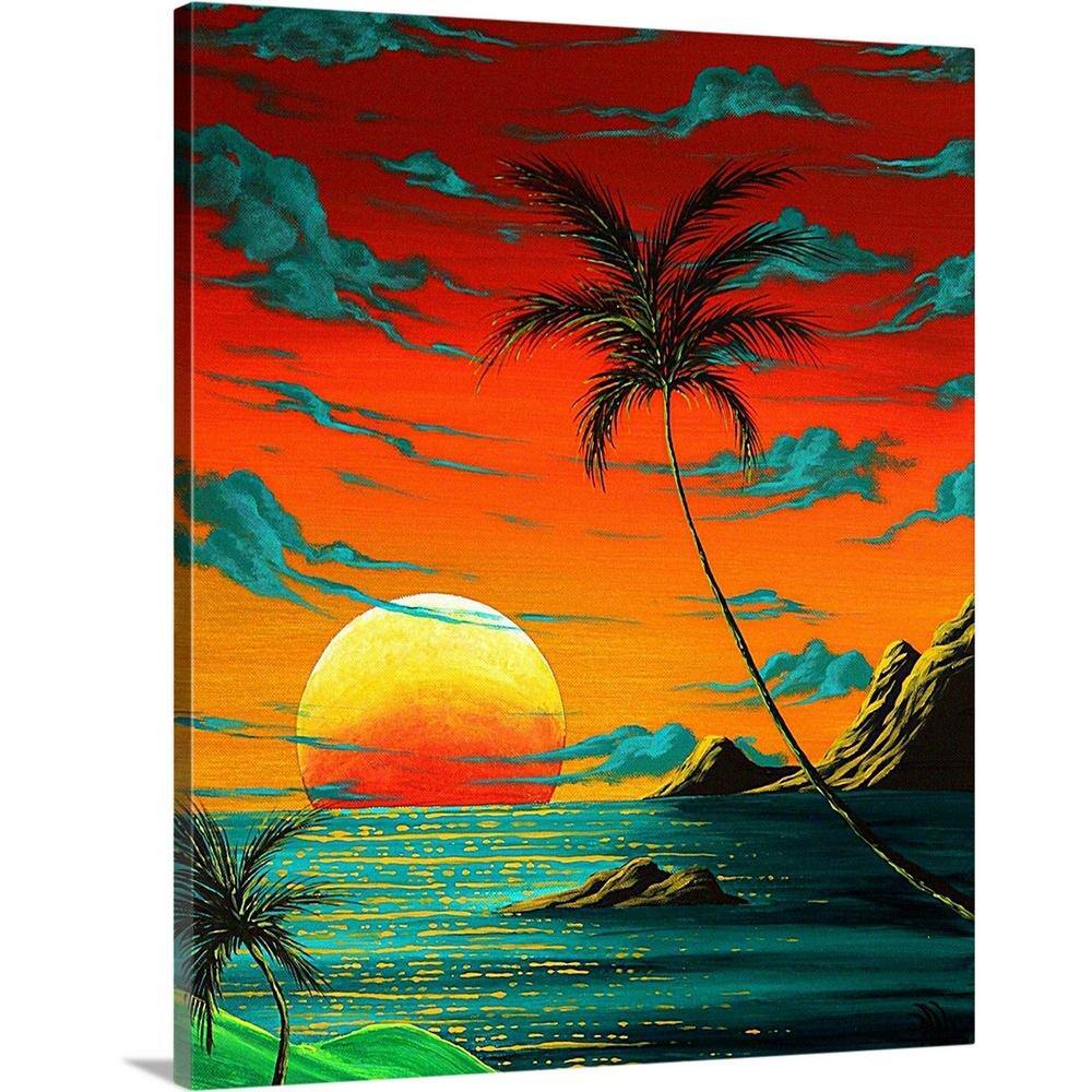 Tropical Burn by Megan Duncanson Canvas Wall Art price history on PriceWatchPro
