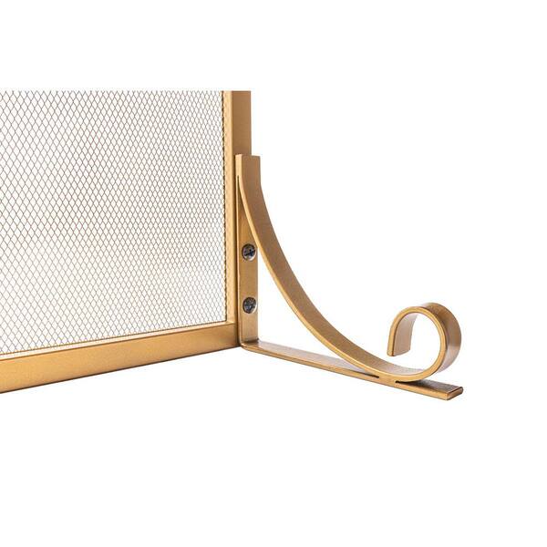 ENNA Medium Single Panel Matte Gold Fireplace Screen S2517MG - The
