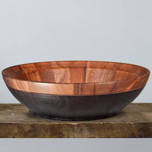 Kona Wood 12.75 in., 112 oz. (Brown) Acacia Wood Large Bowl