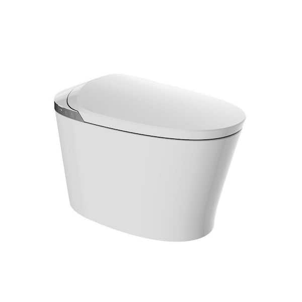 Paloma Elongated Bidet Toilet in White with Auto Flush, Heated Seat and Night Light