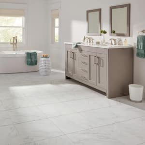 Carrara 18 in. x 18 in. Glazed Porcelain Floor and Wall Tile (17.6 sq. ft. / case)