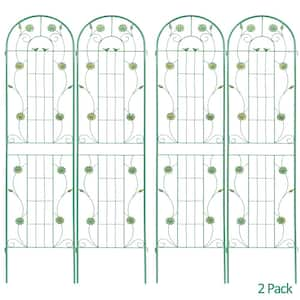 86.7 in. H Metal Garden Trellis for Climbing Plants Outdoor Rustproof Plant Support Rose Fence Netting, Green (4-Pack)