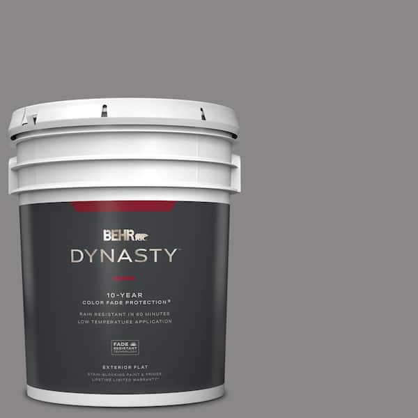BEHR DYNASTY 5 gal. #PPU26-04 Falcon Gray Flat Exterior Stain-Blocking Paint & Primer