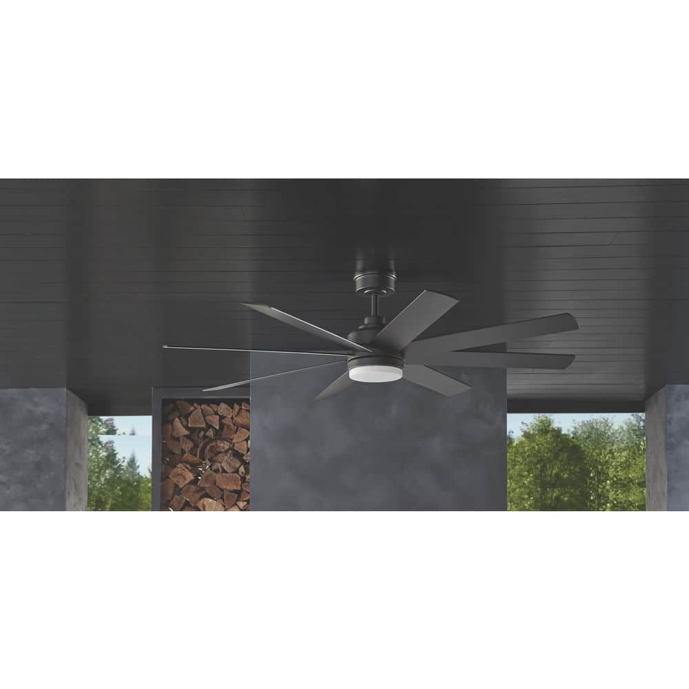 Celene II 62 in. Indoor/Outdoor Matte Black DC Motor Ceiling Fan with Adjustable White Integrated LED w/ Remote Included price history on PriceWatchPro