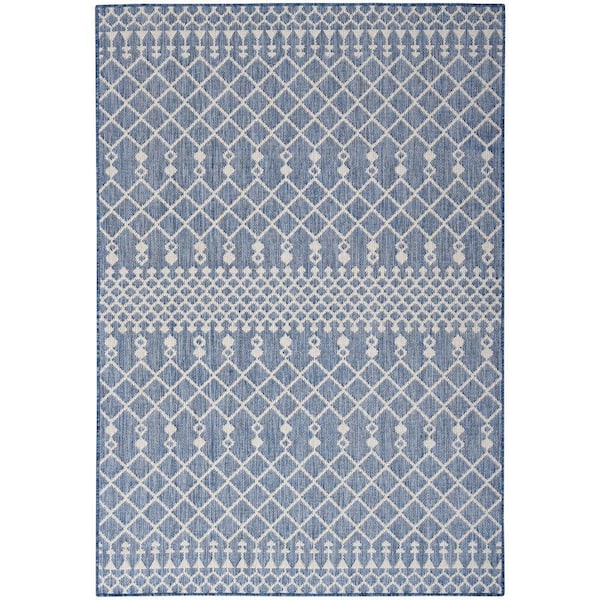 Nourison Positano Navy Blue 5 ft. x 7 ft. Moroccan Contemporary Area Rug