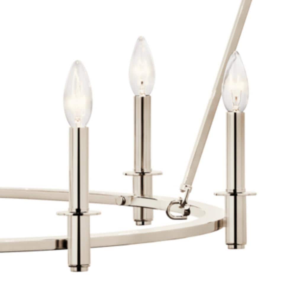 Polished Nickel 18-Light 2-Tier Candle Chandelier