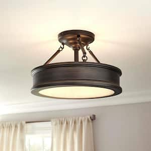 Grafton 3-Light Hallmark Bronze Semi Flush Mount Ceiling Light