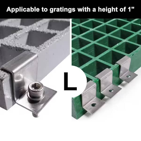 Wellco Stainless Steel L-Clamp, Composite Grating Clip, Connector
