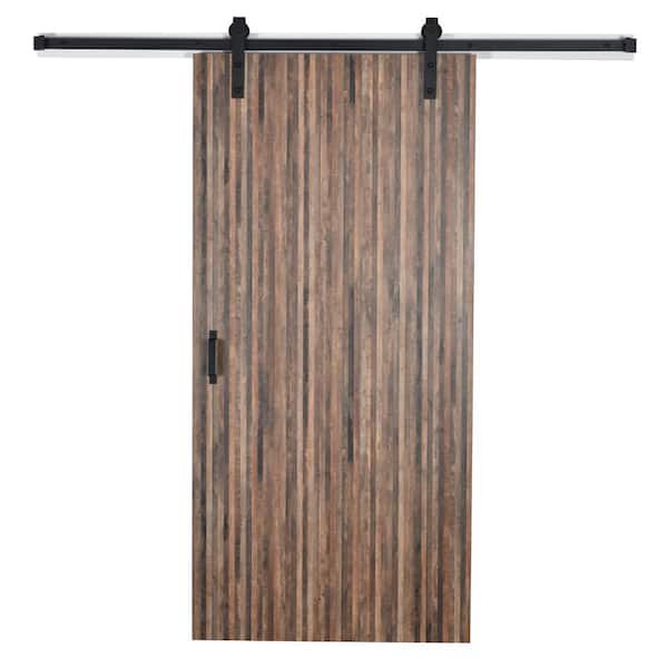 Envivo 43 In X 84 Timberworks 6318 Ng Solid Core Wood Flush Barn Door With Sliding Hardware Kit 83169 Solid Core Wood Flush Barn Door, Low Profile Sliding Door Hardware