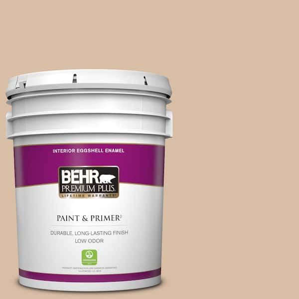 BEHR PREMIUM PLUS 5 gal. #S240-3 Ash Blonde Eggshell Enamel Low Odor Interior Paint & Primer