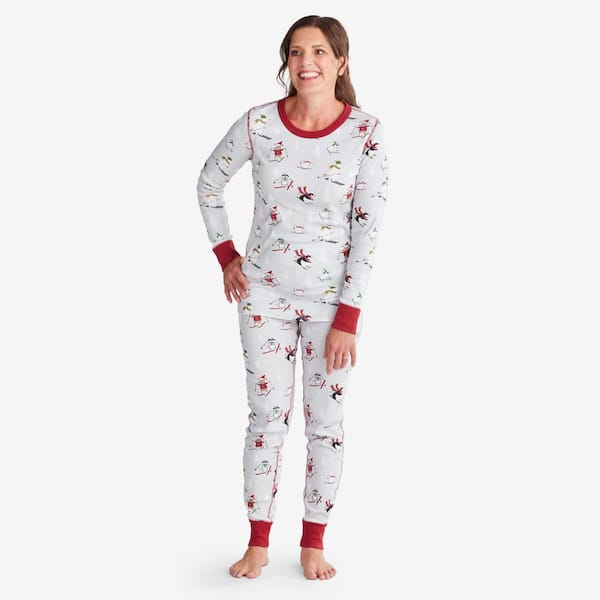 The Company Store Company Cotton Organic Family Snug Fit Ski Animal Women's  XX-Large Grey/Multi Long-Sleeve Pajamas Set 60017 - The Home Depot