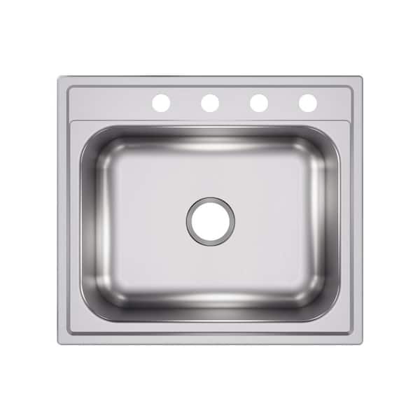 Elkay Pergola Drop-In Stainless Steel 25 in. 4-Hole Single Bowl Kitchen Sink
