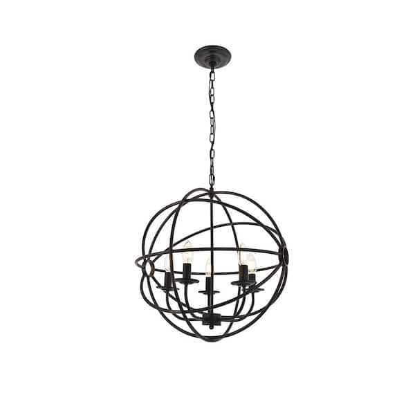 Unbranded Timeless Home 19.7 in. 5-Light Dark Brown Pendant Light, Bulbs Not Included