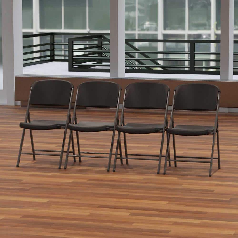 Lifetime Black Commercial Grade Folding Chairs, 4 Pack