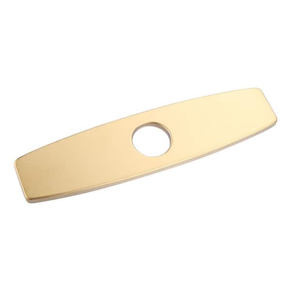 9.6 in. x 2.4 in. x 0.3 in. Stainless Steel 1-Hole or 3-Hole Sink Faucet Deckplate Hole Cover in Brushed Gold