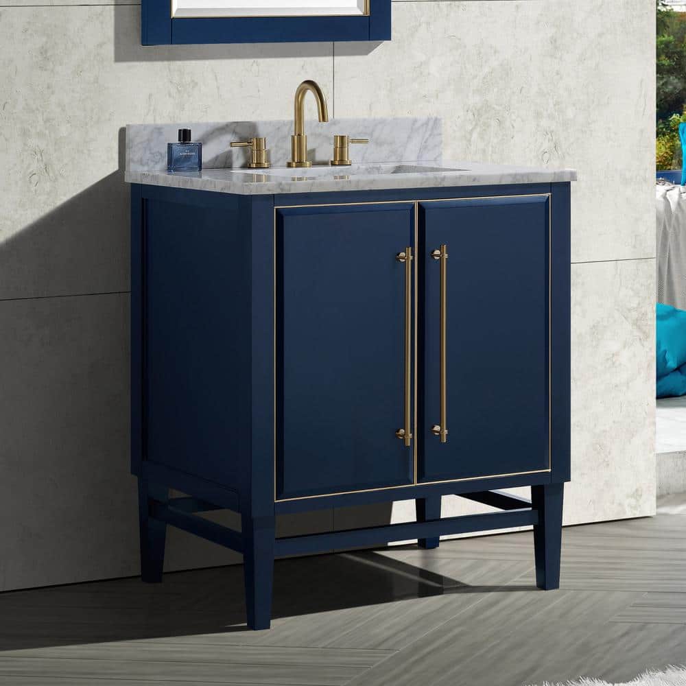37'' Carrara White Marble Single Vanity Top with Rectangular Sink