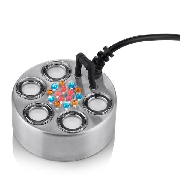 Alpine Corporation Super Power Pond Fogger with Floating Ring and LED Lights Outdoor Decor Accessory