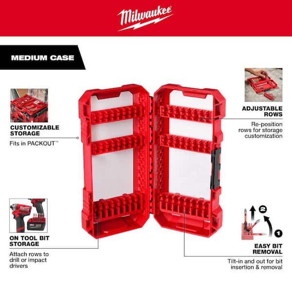Milwaukee - SHOCKWAVE Impact Duty Alloy Steel Screw Driver Bit Set with PACKOUT Organizer (70-Piece)