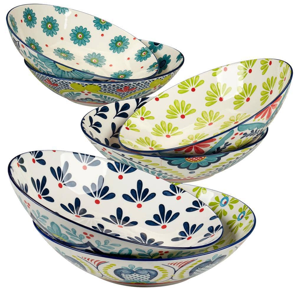 Talavera Multicolor Ceramic 9.25" Soup and Pasta Bowls Set