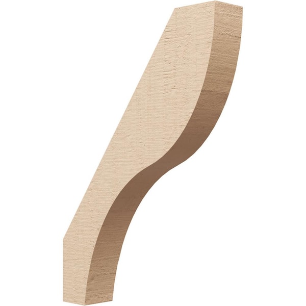 Ekena Millwork 3 in. x 22 in. x 16 in. Geneva Rough Cedar Woodgrain Timberthane Polyurethane Knee Brace, Primed