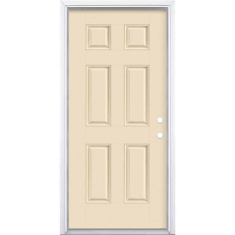 Masonite 36 in. x 80 in. 6-Panel Golden Haystack Left Hand Inswing