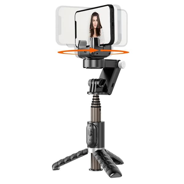 OBJLGEV 2-Axis Gimbal Stabilizer with Auto Face Tracking, 360° Rotation, Remote for Vlogging, TikTok for iPhone and Android