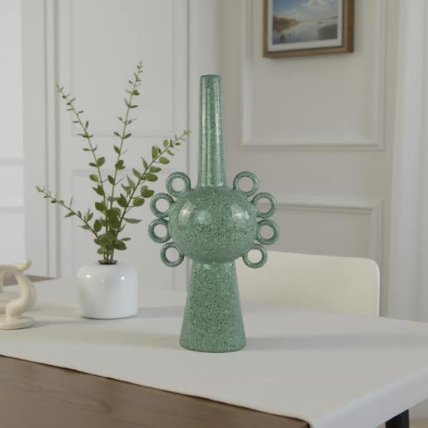 Kary 22.5 in. Sage Green Ceramic Bud Decorative Flower Vase