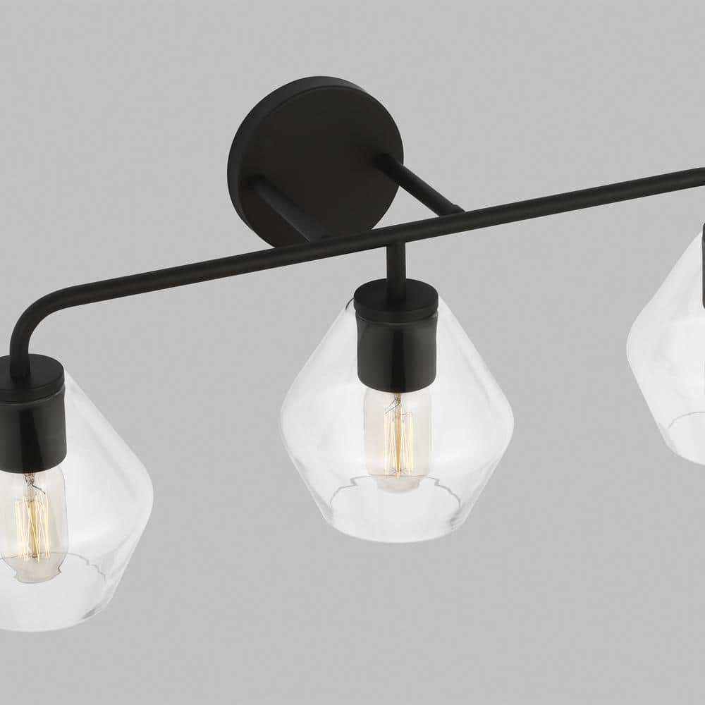 Midnight Black Steel 3-Light Dimmable Vanity Light