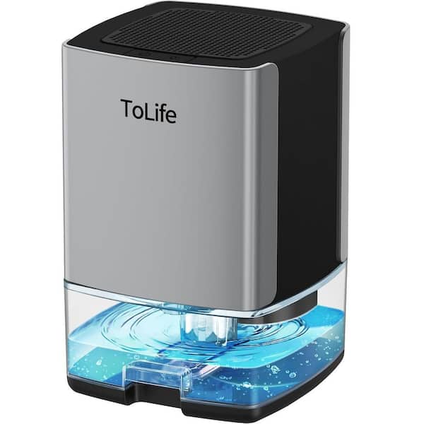 1.9 Pints 500 Sq. Ft. Portable Dehumidifiers for Home with 7 Colors LED Light and Auto-Off in Silver