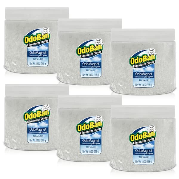OdoBan 14 oz. OdoMagnet Odor Removing Gel Crystals, Odor Absorber and Air Freshener with Odor Eliminator Gel Fresh Air (6-Pack)