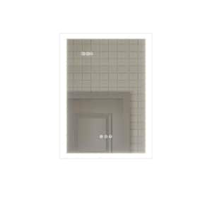 Yuris 20 in. W x 28 in. H Large Rectangular Silver Aluminum Recessed or Surface Mount Medicine Cabinet with Mirror
