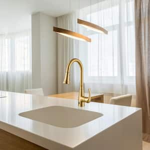 Touchless Single Handle Gooseneck Pull Down Sprayer Kitchen Faucet with Deckplate Pull Out Sink Faucet in Gold