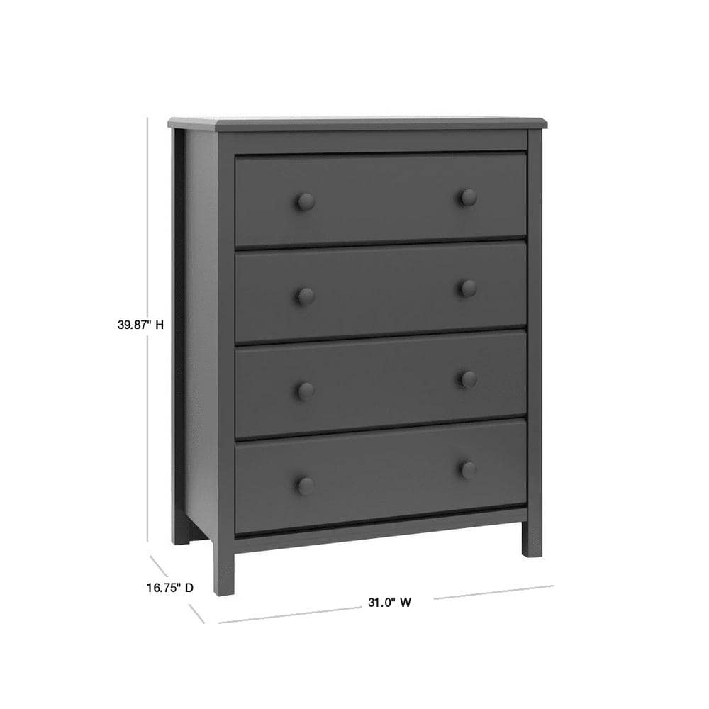 Gray Double Nursery Dresser with Interlocking Drawers