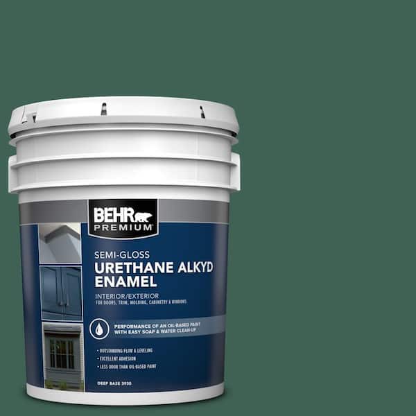 5 gal. #M430-7 Green Agate Urethane Alkyd Semi-Gloss Enamel Interior/Exterior Paint